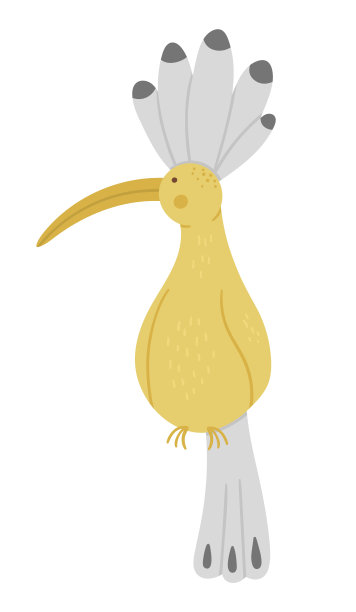 向量可爱有趣的箍孤立在白色的背景。有趣的热带奇异的鸟插图。明亮的平面图片为儿童。丛林夏日剪贴画图片下载