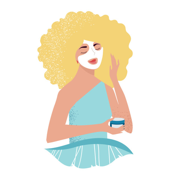 拿着面膜的女人图片下载