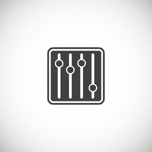 均衡器相关图标设置在图形和网页设计的背景。创意插图概念符号的web或移动应用程序。图片下载