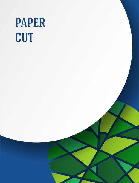 论文风格中的抽象背景。用绿色马赛克元素搭配蓝色的海报。文本的空闲空间。向量图片下载