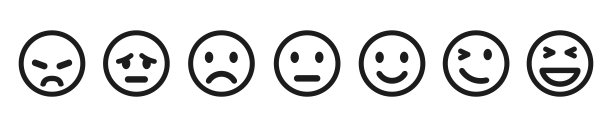 表情符号按钮集，Emoji 社交网络反应图标，卡通表情符号 - 矢量图片下载