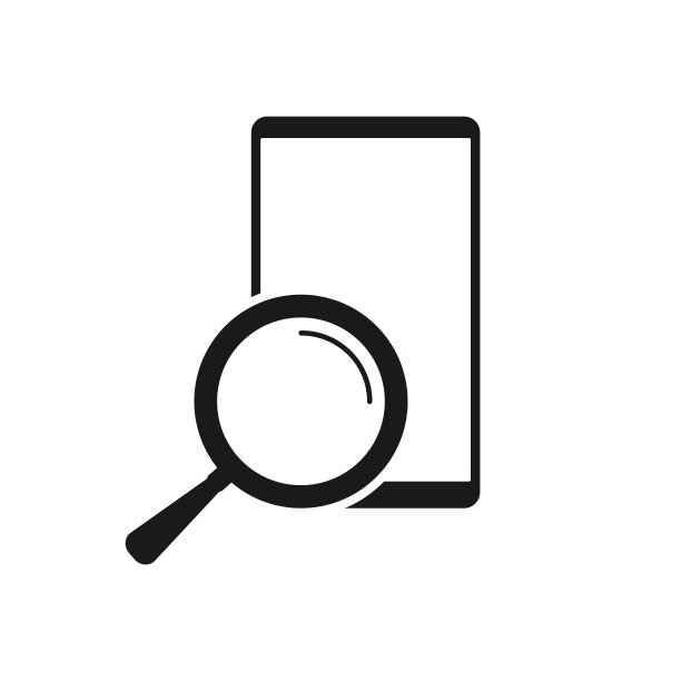 手机与放大镜矢量图标图片下载