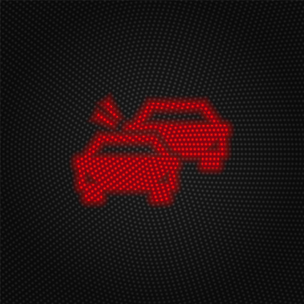 汽车、汽车碰撞图标、交通灯标志、复古风格矢量图标。交通标志矢量图标。保险概念矢量插图。图片下载