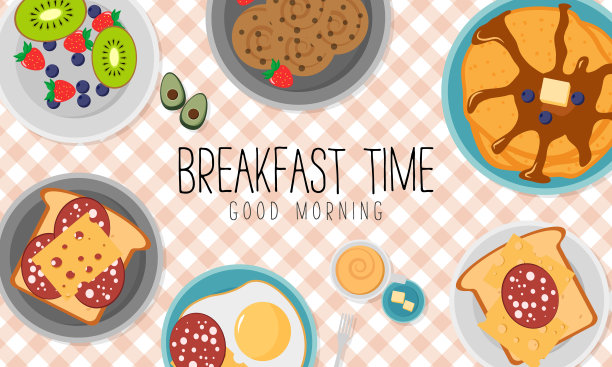 早餐。用餐时间。图片下载