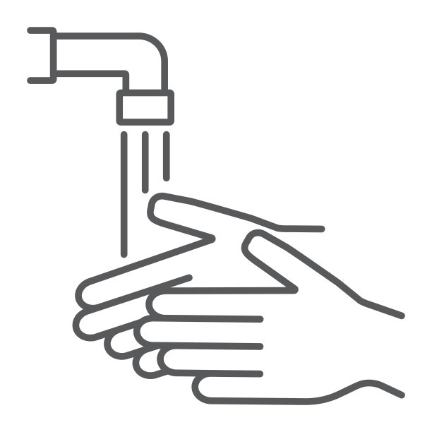 洗手细线图标，洗手和卫生标志，洗手矢量图形，白色背景上的线性图案，eps 10。图片下载