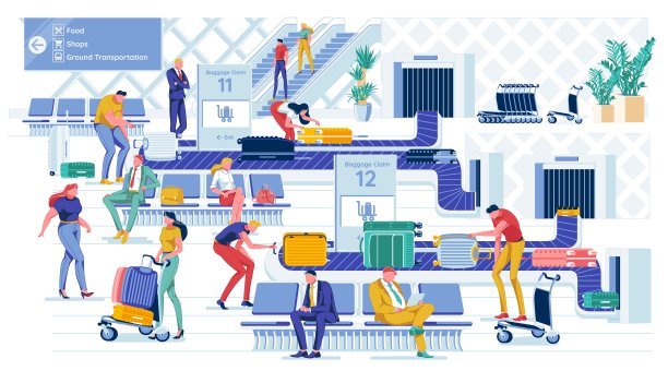 等待和接收运输带上的行李。图片下载