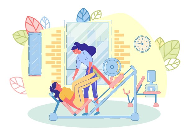 试图在健身房减肥的超重妇女。图片下载