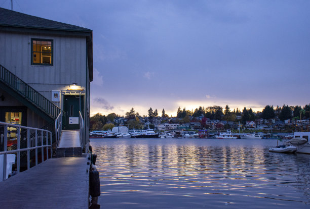南湖联盟的日落图片下载