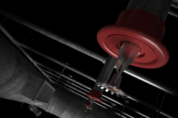 办公室3D天花自动喷水灭火装置图片下载