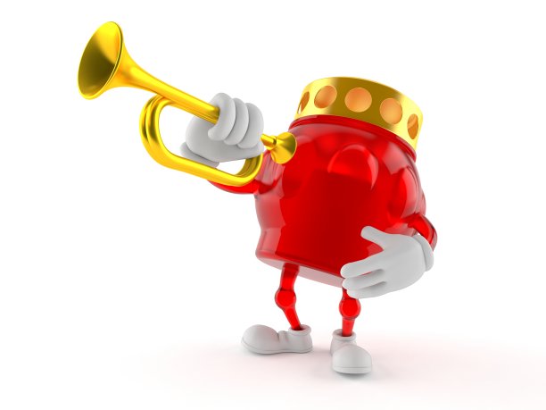 严肃的轻人物吹着小号图片下载