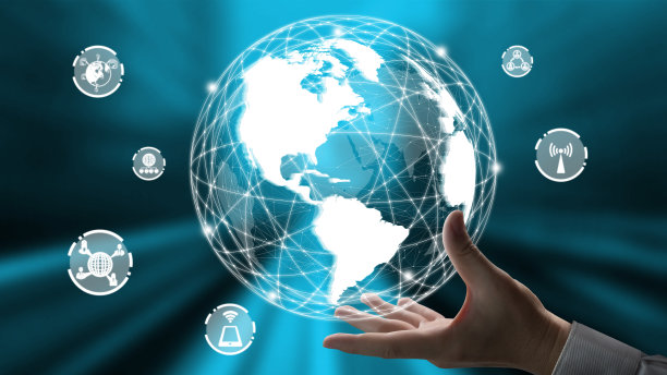 在智慧城市中，现代创意电信与互联网网络相结合图片下载