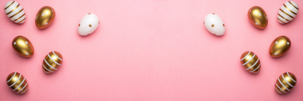 复活节彩蛋孤立在粉红色的背景。用于贺卡，促销，海报，传单，网页横幅，文章。图片下载