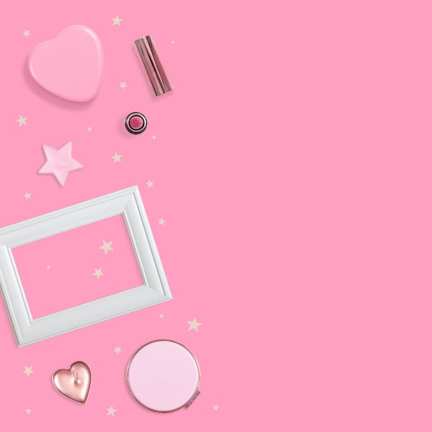 化妆品平面布局与空框架图片下载