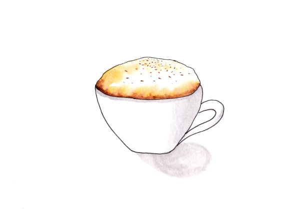 水彩卡布奇诺泡沫图片下载