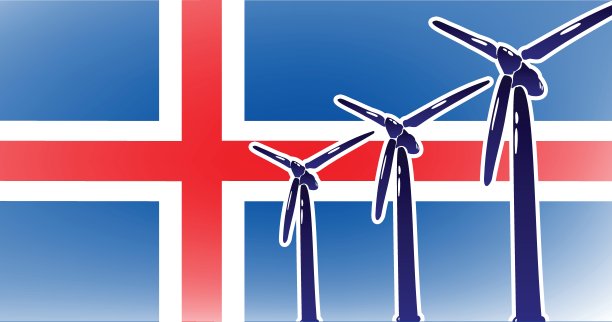 蓝天下的风车俯视图图片下载