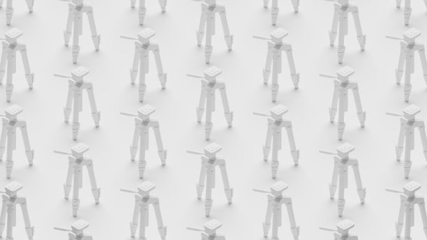 等角3D渲染三脚架相机模式灰度单色，初学者摄影概念海报和社会横幅水平设计插图孤立在灰色背景图片下载