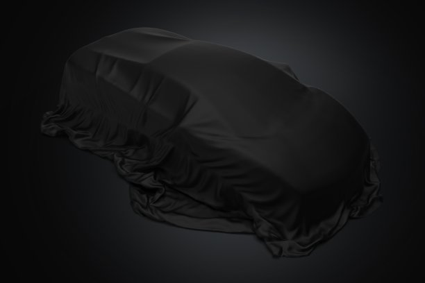 3d黑色织物，覆盖跑车黑色背景，新车展示库存照片图片下载