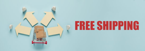 购物车里的产品可以迅速送达顾客手中。免费送货的概念图片下载