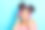 特写照片有趣漂亮的黑皮肤女士听音乐现代科技耳机看起来梦幻的空空间穿着时尚的红白条纹衬衫，肩部孤立的蓝色背景图片下载