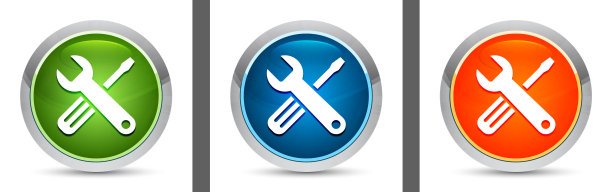 工具图标现代设计圆形按钮设置插图图片下载