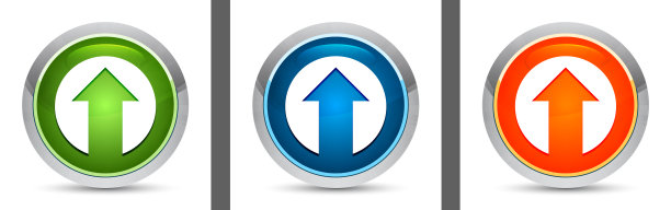 向上箭头图标现代设计圆形按钮设置插图图片下载