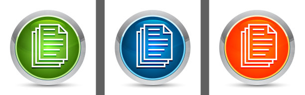 页面文档图标现代设计圆形按钮设置插图图片下载