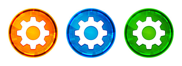 设置图标闪亮抽象圆形按钮设置插图图片下载