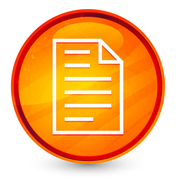 页面图标玻璃橙色圆形按钮插图图片下载