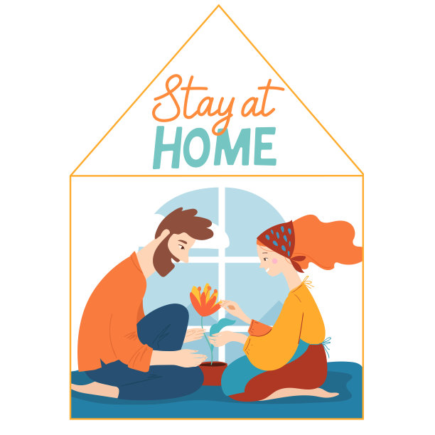 居家病媒检疫插图与夫妇在家度过时间图片下载