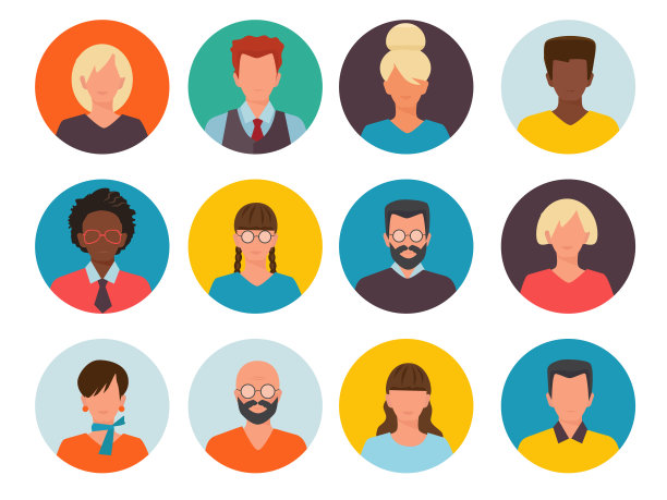 人化身。个人资料id图像cv负责人商人和女性矢量收集图片下载