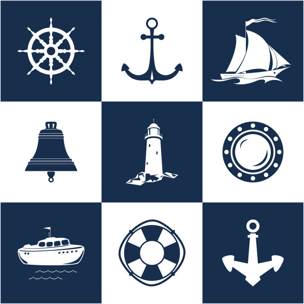 一套海洋旅游图标图片下载