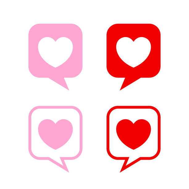 心在讲话讲话图标为孤立，讲话气泡聊天和心形形状的爱说话的概念，心标签讲话的消息符号，粉红色的讲话气泡和心元素情人卡线图片下载