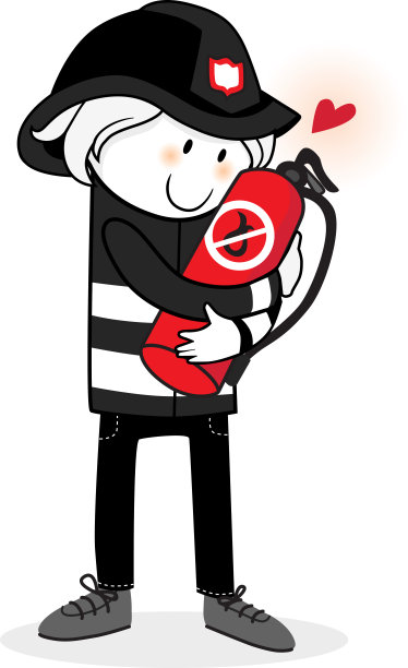 消防员喜欢灭火器图片下载