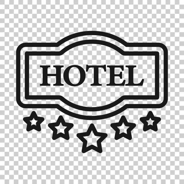 酒店5星级标志图标在扁平风格。在白色孤立背景上的矢量插图。旅舍客房信息经营理念。图片下载