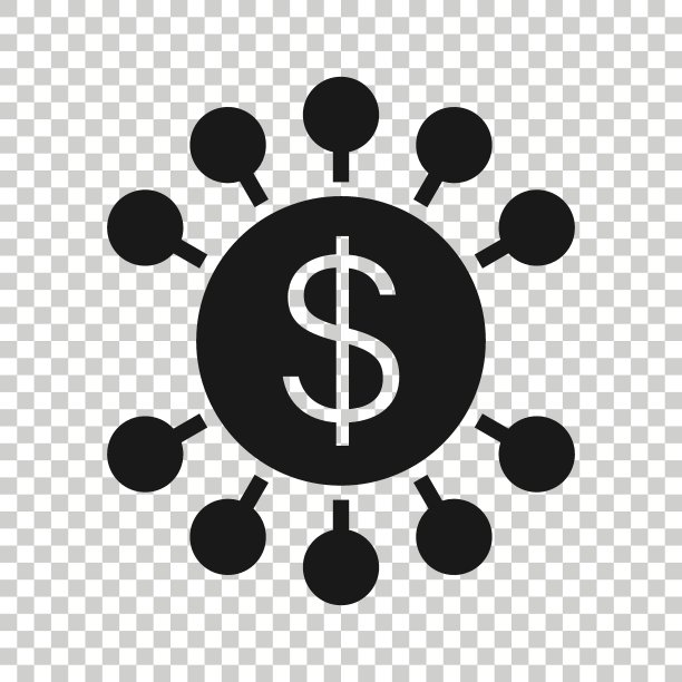 扁平风格的货币收入图标，白色背景上的美元硬币矢量图，金融结构商业概念图片下载