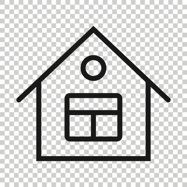 扁平风格的建筑图标。白色孤立背景上的房屋矢量图。房屋商业概念。图片下载