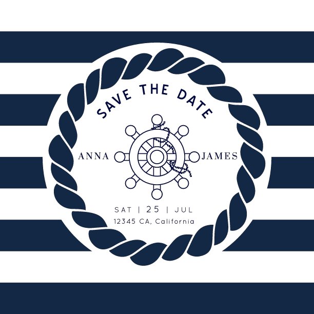 航海婚礼矢量设计图片下载