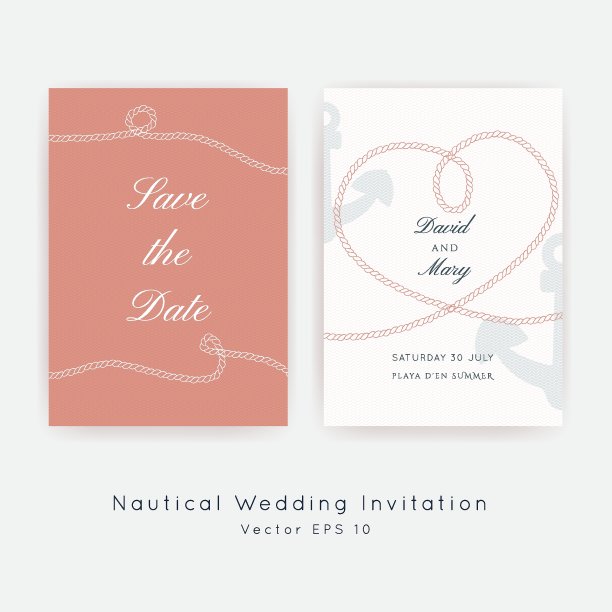 航海婚礼矢量设计图片下载