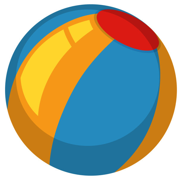 白色背景上的沙滩球图片下载