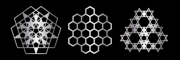 抽象几何装饰曼陀罗图案合集：用于印刷、激光切割和雕刻的模板矢量素材图片下载