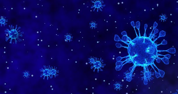 冠状病毒细胞COVID-19传染病。疾病的快速传播。高浓度的冠状病毒。3D渲染3D插图3D渲染图片下载