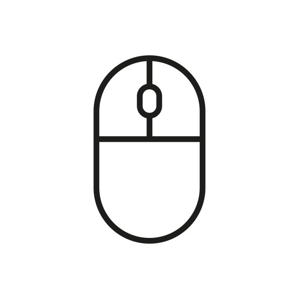 简单的电脑鼠标线条图标图片下载