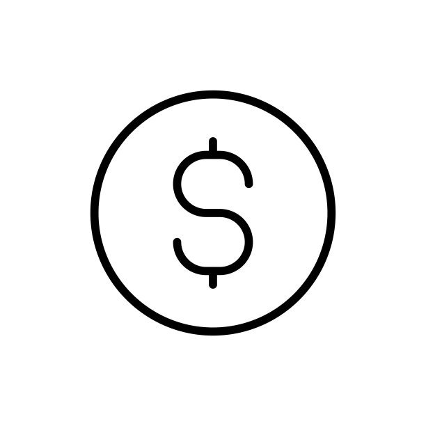 简约硬币线条图标图片下载