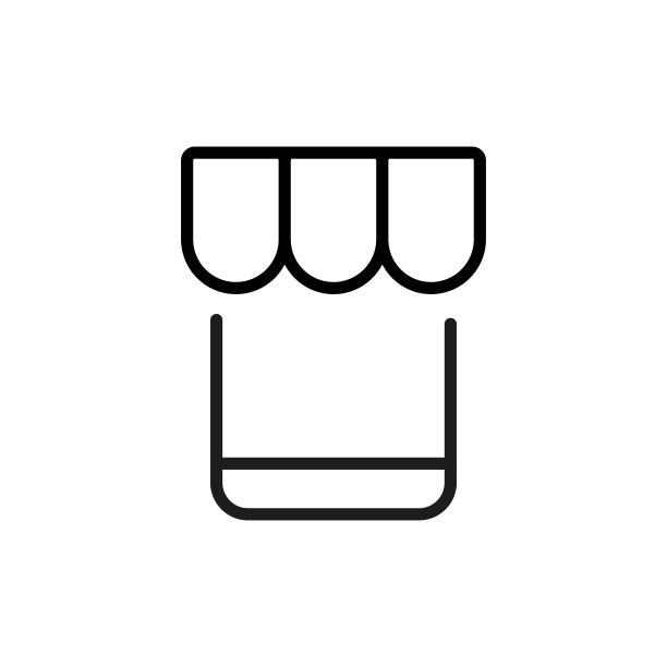 简易移动商店线条图标。图片下载