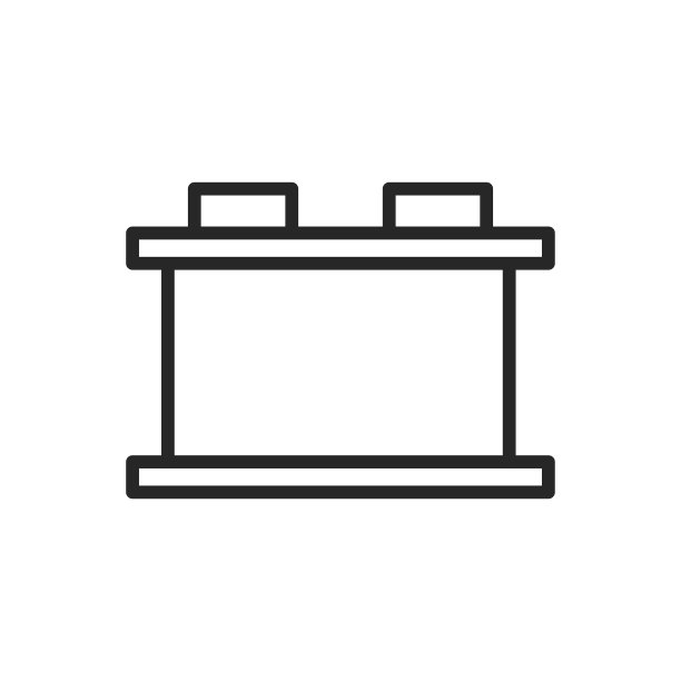 简单的汽车电瓶线图标。图片下载