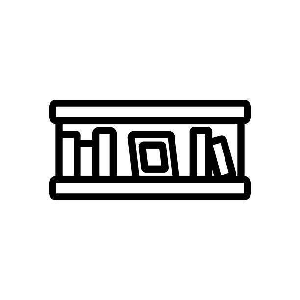 书架图标矢量大纲插图图片下载