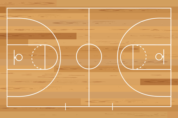 球场上的篮球，以模糊的舞台为背景。矢量插图。球场上的篮球，以模糊的舞台为背景。矢量插图。图片下载