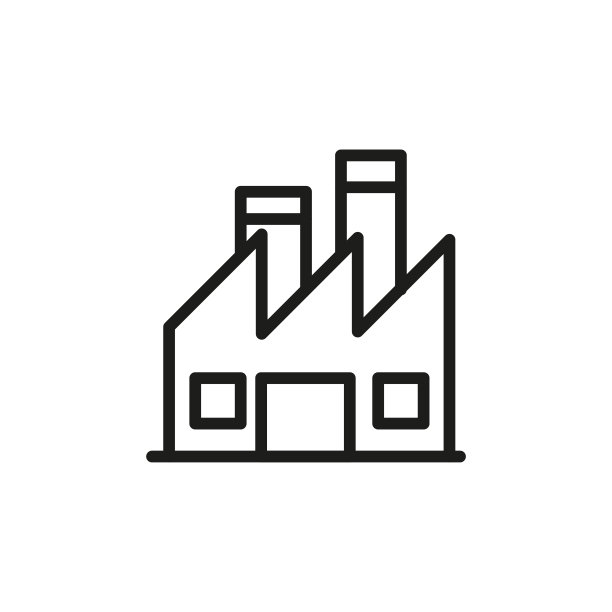 简单的工厂线条图标。图片下载