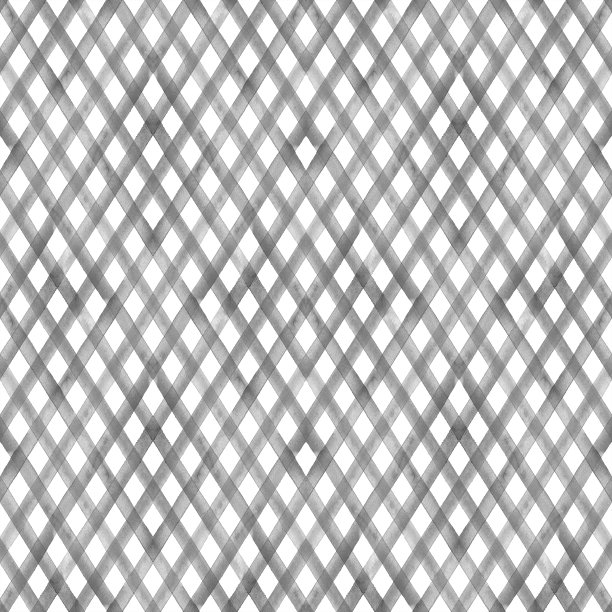 水彩条纹斜格子无缝图案。白色背景上的黑灰色条纹图片下载