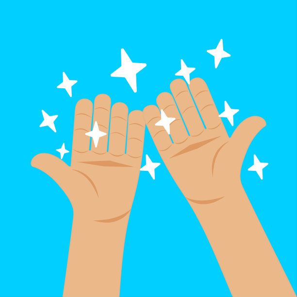 干净的手。纯洁的光芒。卫生和个人护理的标志。矢量图图片下载